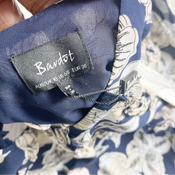 Bardot Women’s Brianna Floral-Print Cutout Ruffled Mini Dress Size‎ 6 - Picture 3 of 6